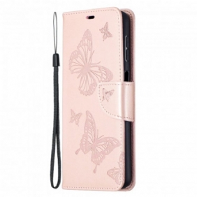 Folio-hoesje voor Samsung Galaxy A32 5G Vlinders Tijdens De Vlucht Met Lanyard