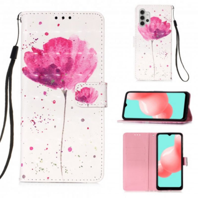 Hoesje Folio-hoesje voor Samsung Galaxy A32 5G Aquarel Papaver