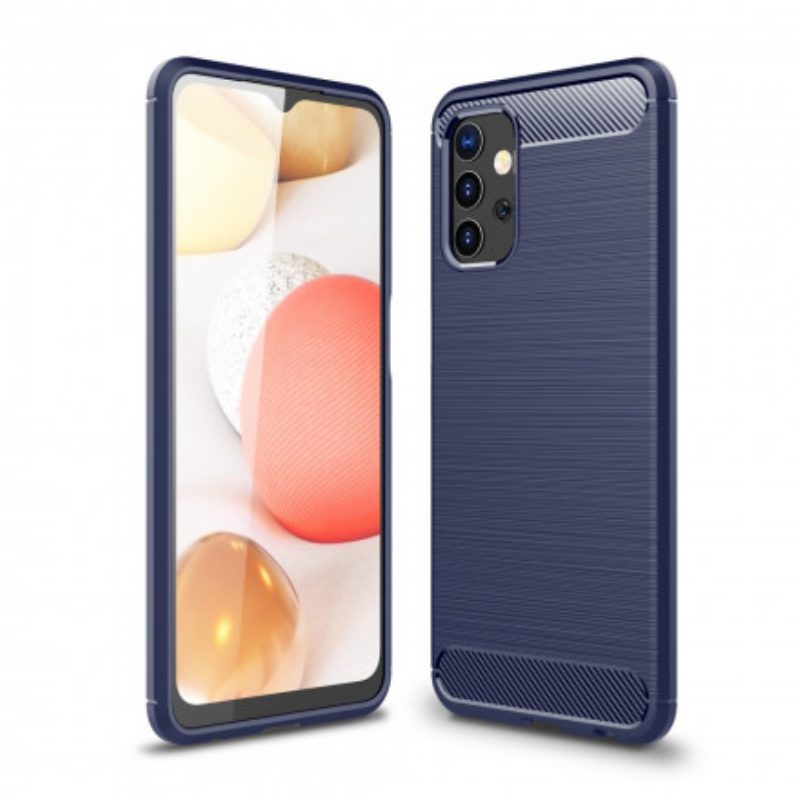 Hoesje voor Samsung Galaxy A32 5G Geborstelde Koolstofvezel