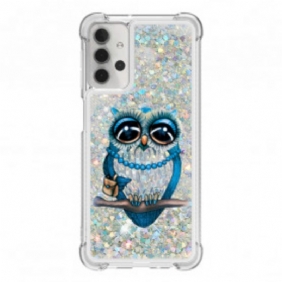 Hoesje voor Samsung Galaxy A32 5G Miss Uil Pailletten