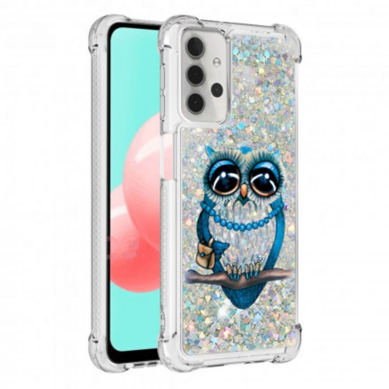 Hoesje voor Samsung Galaxy A32 5G Miss Uil Pailletten