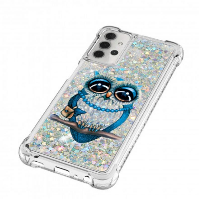 Hoesje voor Samsung Galaxy A32 5G Miss Uil Pailletten