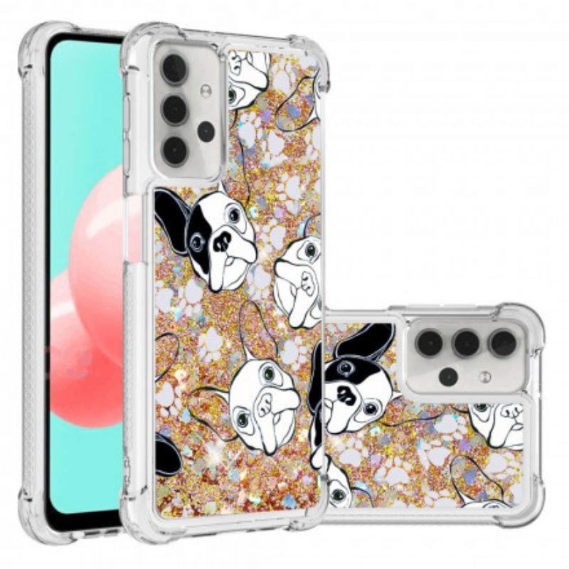 Hoesje voor Samsung Galaxy A32 5G Mr Dog Pailletten