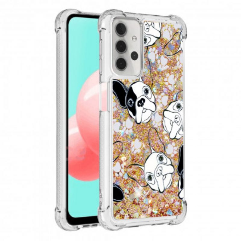 Hoesje voor Samsung Galaxy A32 5G Mr Dog Pailletten