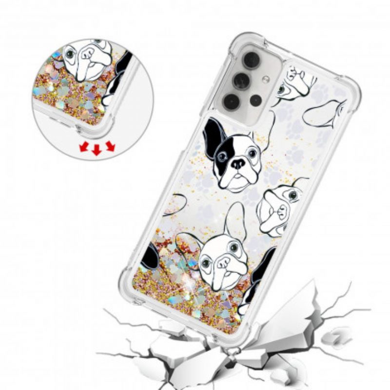 Hoesje voor Samsung Galaxy A32 5G Mr Dog Pailletten