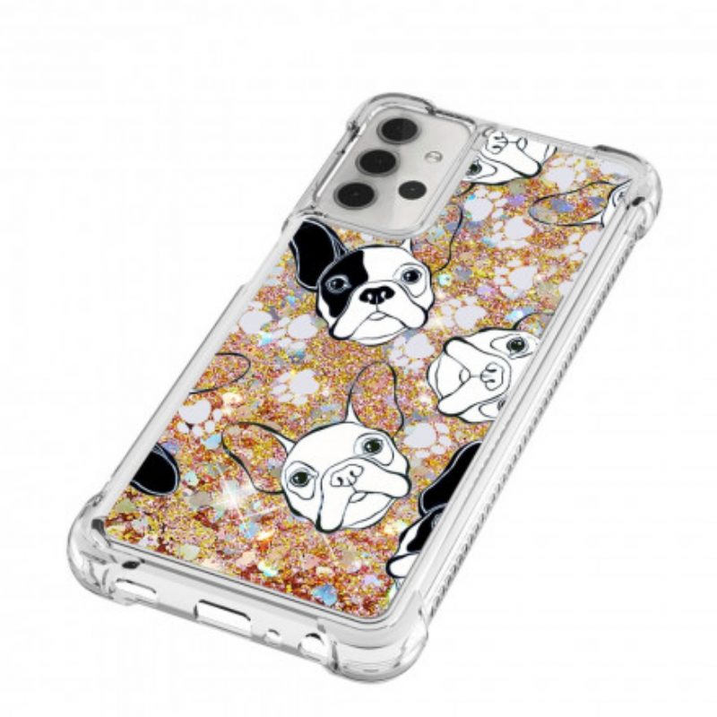 Hoesje voor Samsung Galaxy A32 5G Mr Dog Pailletten