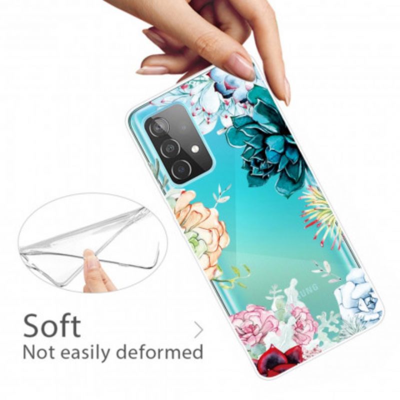 Hoesje voor Samsung Galaxy A32 5G Naadloze Aquarel Bloemen