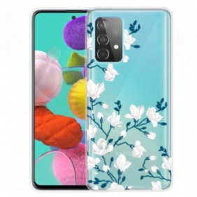 Hoesje voor Samsung Galaxy A32 5G Witte Bloemen