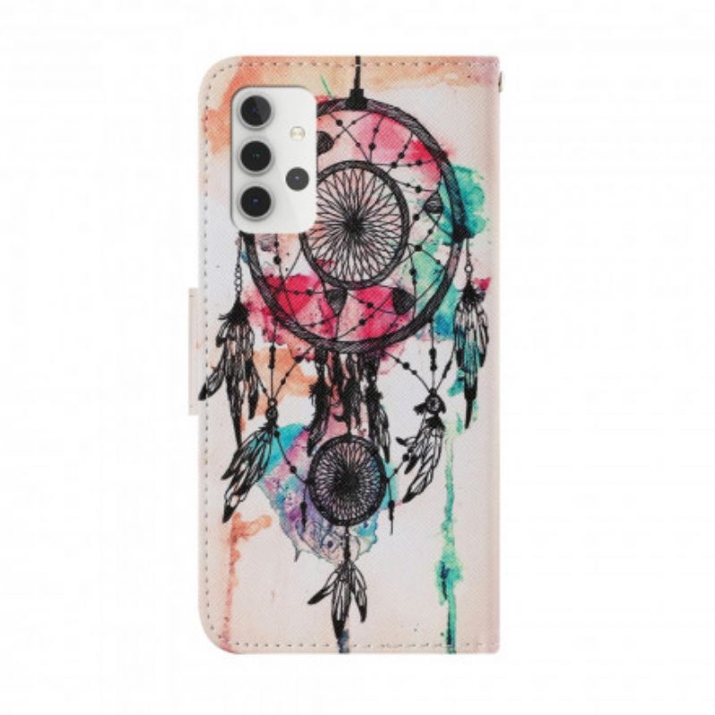 Leren Hoesje voor Samsung Galaxy A32 5G Dromenvanger Aquarel