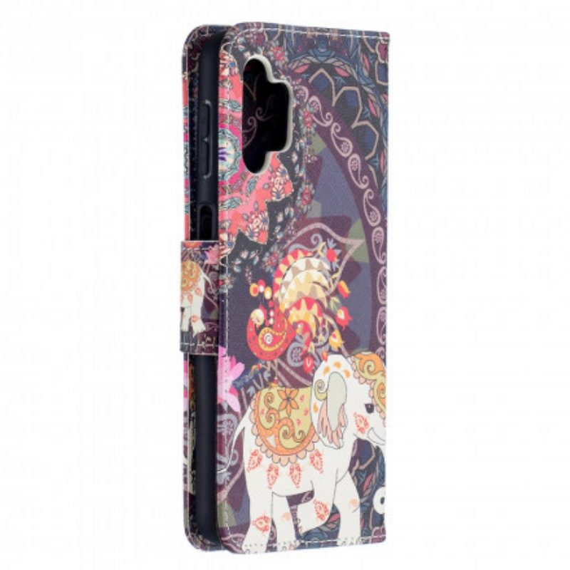 Leren Hoesje voor Samsung Galaxy A32 5G Indische Olifant