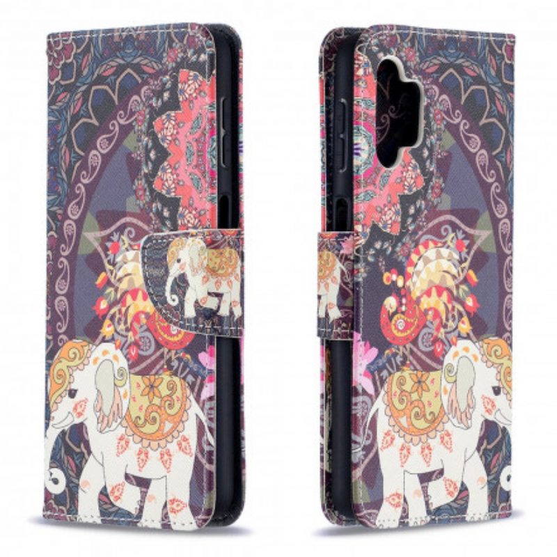 Leren Hoesje voor Samsung Galaxy A32 5G Indische Olifant