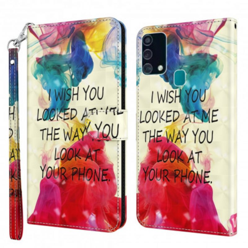 Leren Hoesje voor Samsung Galaxy A32 5G Lichtpunt I Wish Met Lanyard