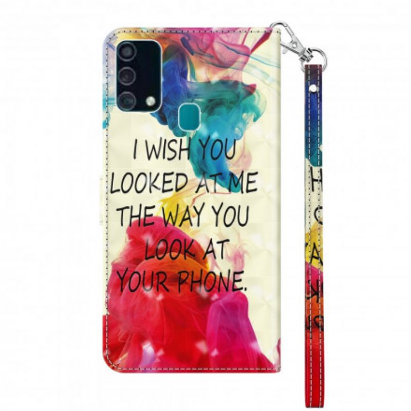 Leren Hoesje voor Samsung Galaxy A32 5G Lichtpunt I Wish Met Lanyard