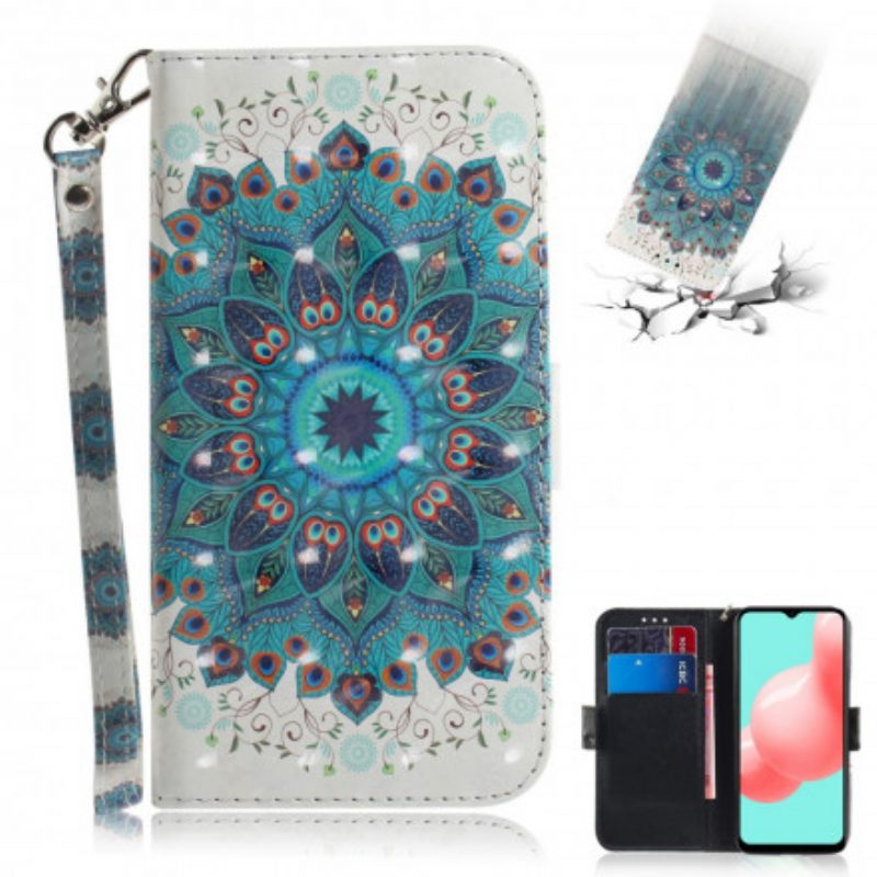 Leren Hoesje voor Samsung Galaxy A32 5G Met Ketting Meesterlijke Mandala Met Riem