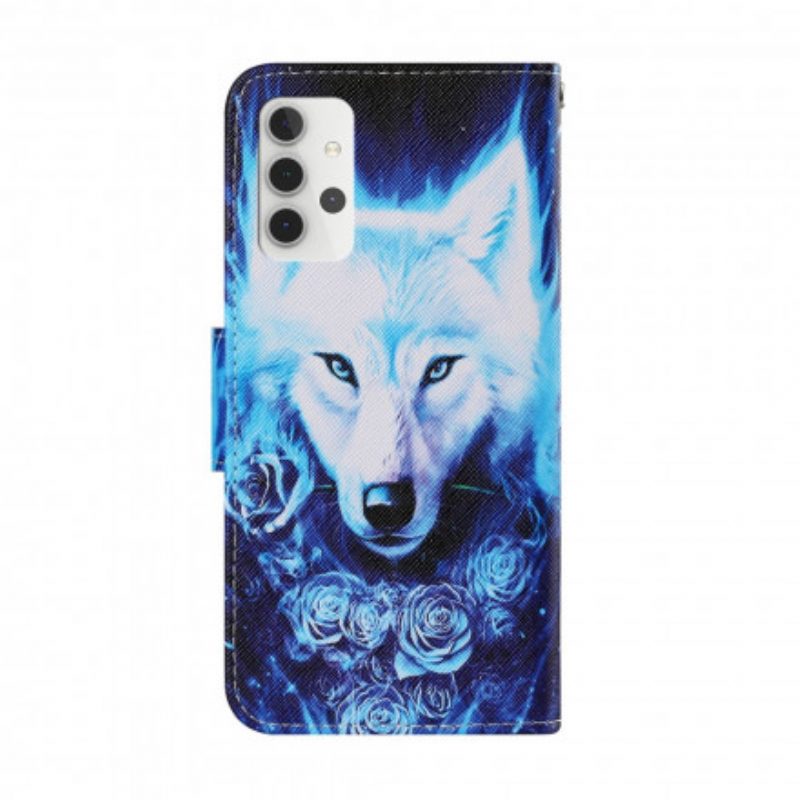 Leren Hoesje voor Samsung Galaxy A32 5G Witte Wolf