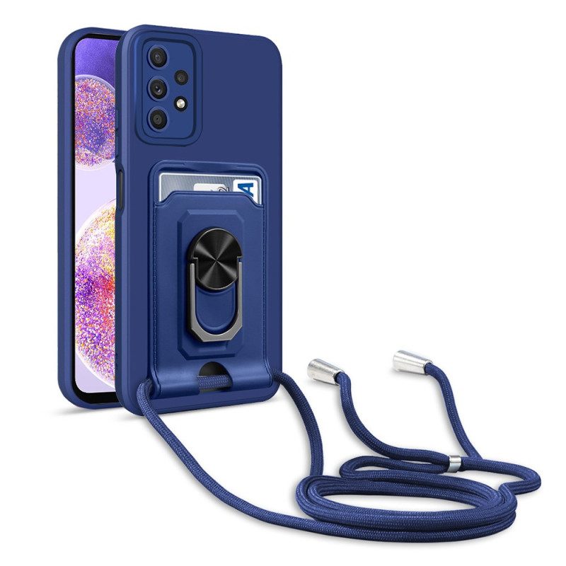 Telefoonhoesje voor Samsung Galaxy A32 5G Met Koord Kaarthouder Lanyard En Standaard