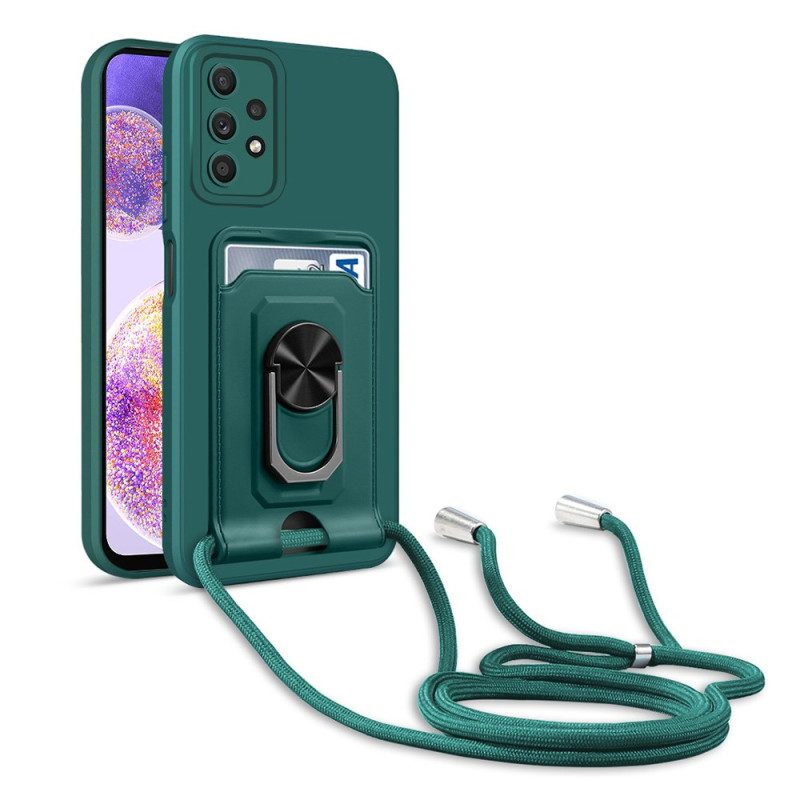 Telefoonhoesje voor Samsung Galaxy A32 5G Met Koord Kaarthouder Lanyard En Standaard