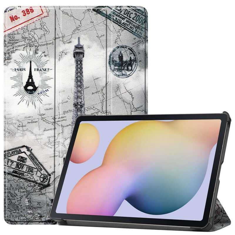 Bescherming Hoesje voor Samsung Galaxy Tab S8 / Tab S7 Stylushouder Eiffeltoren