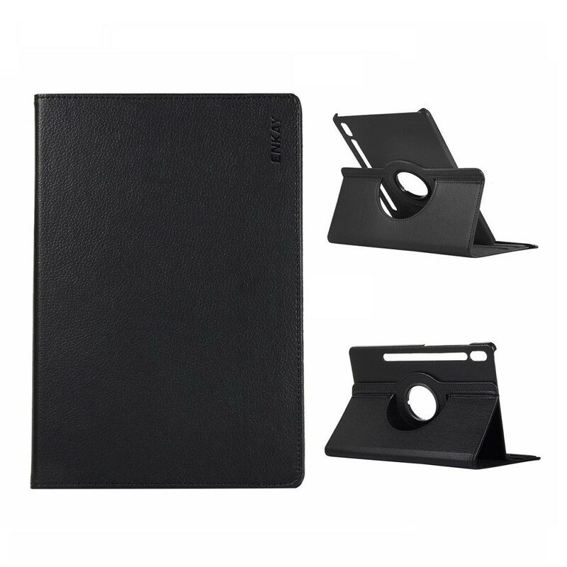 Cover voor Samsung Galaxy Tab S8 / Tab S7 360° Roterende Lychee Imitatieleer Enkay