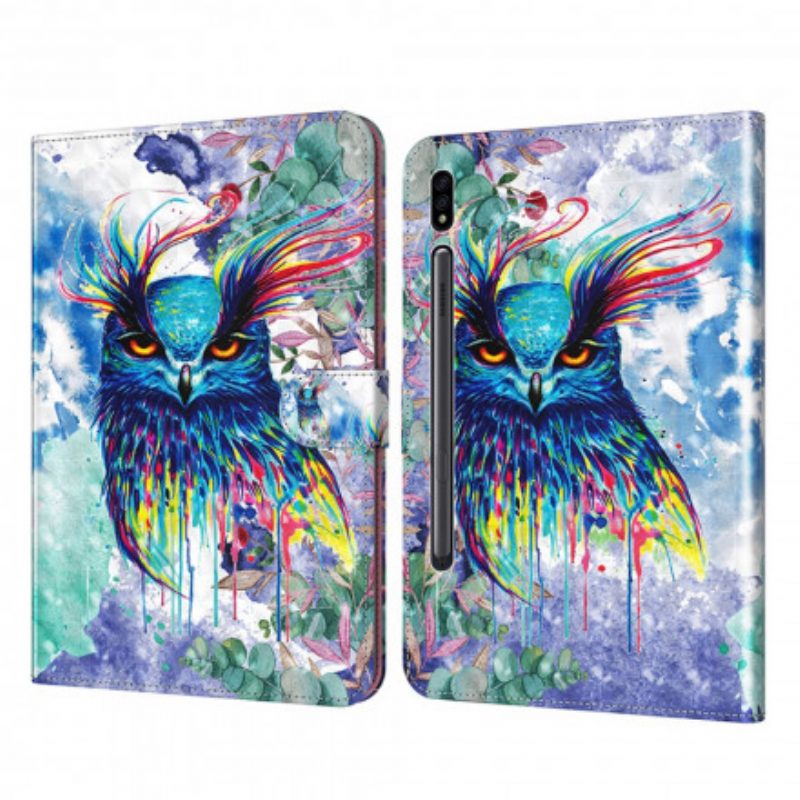 Folio-hoesje voor Samsung Galaxy Tab S8 / Tab S7 Faux Lederen Uil