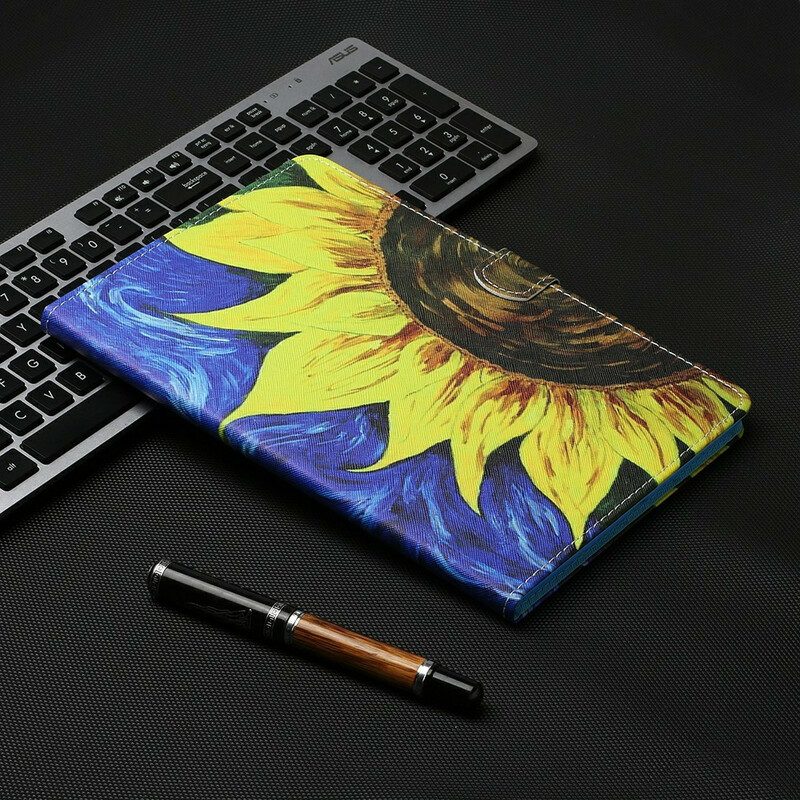 Folio-hoesje voor Samsung Galaxy Tab S8 / Tab S7 Geschilderde Zonnebloem