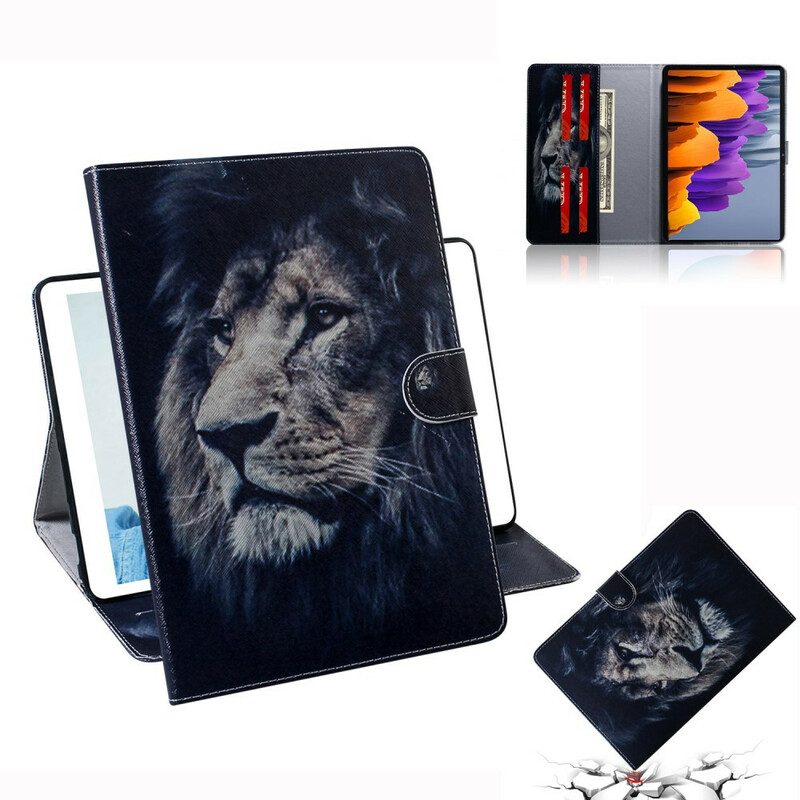 Folio-hoesje voor Samsung Galaxy Tab S8 / Tab S7 Leeuwen Hoofd