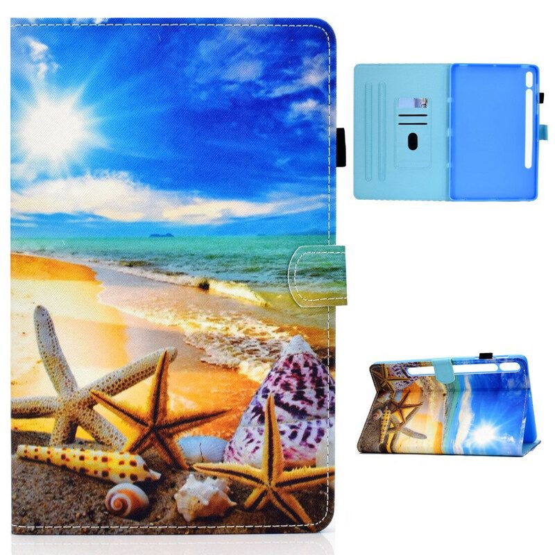 Folio-hoesje voor Samsung Galaxy Tab S8 / Tab S7 Leuk Strand