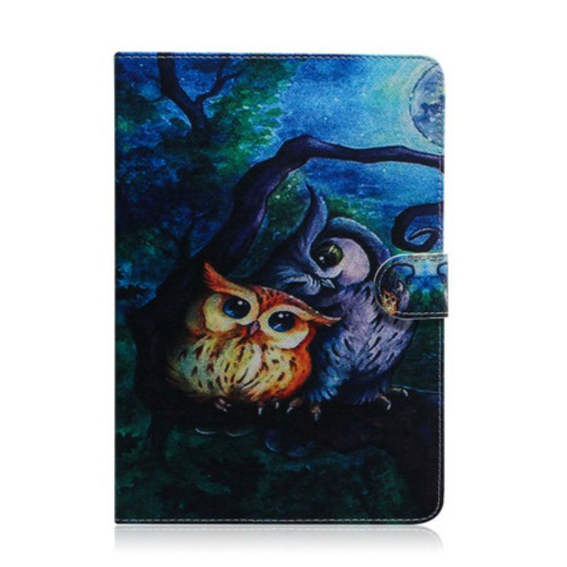 Folio-hoesje voor Samsung Galaxy Tab S8 / Tab S7 Uilen Schilderen