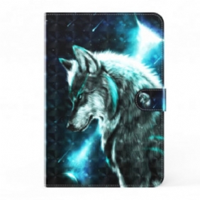 Leren Hoesje voor Samsung Galaxy Tab S8 / Tab S7 Kunstleer Wolf