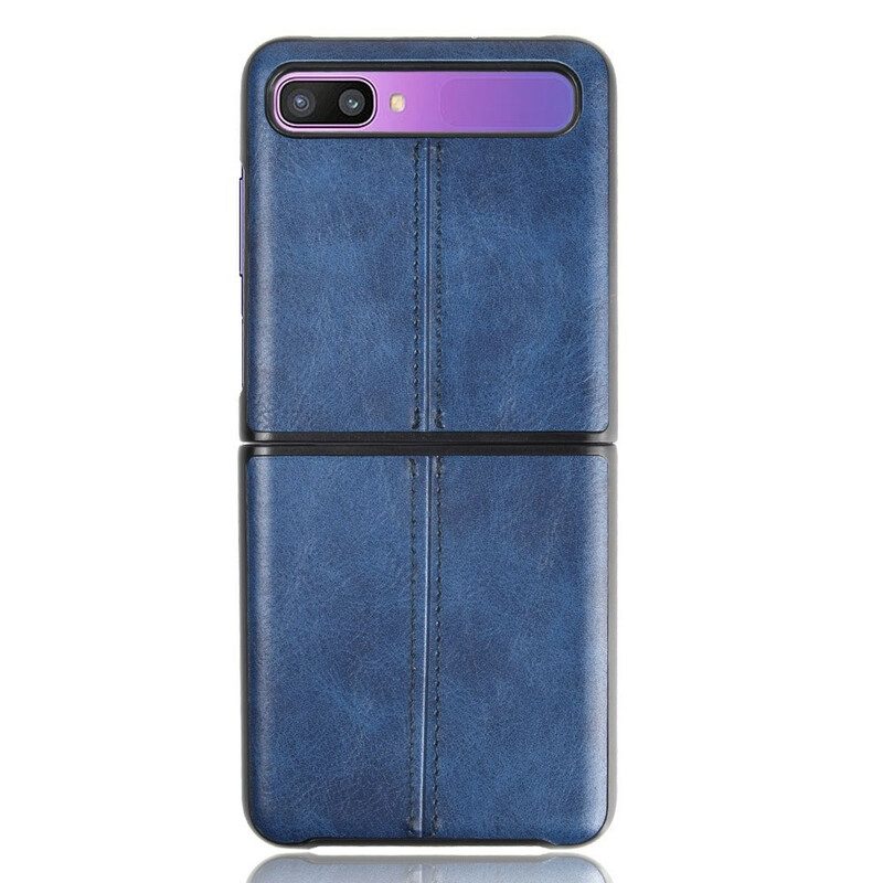 Hoesje voor Samsung Galaxy Z Flip Folio-hoesje Couture-leereffect