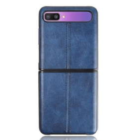 Hoesje voor Samsung Galaxy Z Flip Folio-hoesje Couture-leereffect