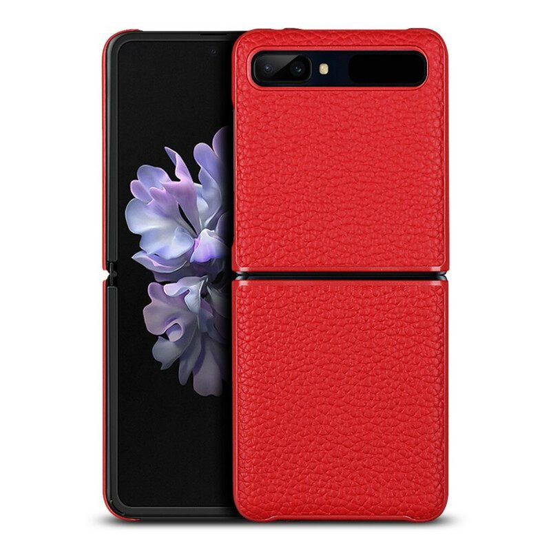 Hoesje voor Samsung Galaxy Z Flip Folio-hoesje Echt Litchi-leer