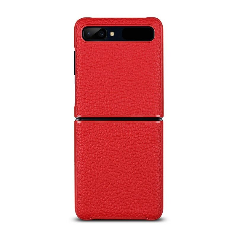 Hoesje voor Samsung Galaxy Z Flip Folio-hoesje Echt Litchi-leer