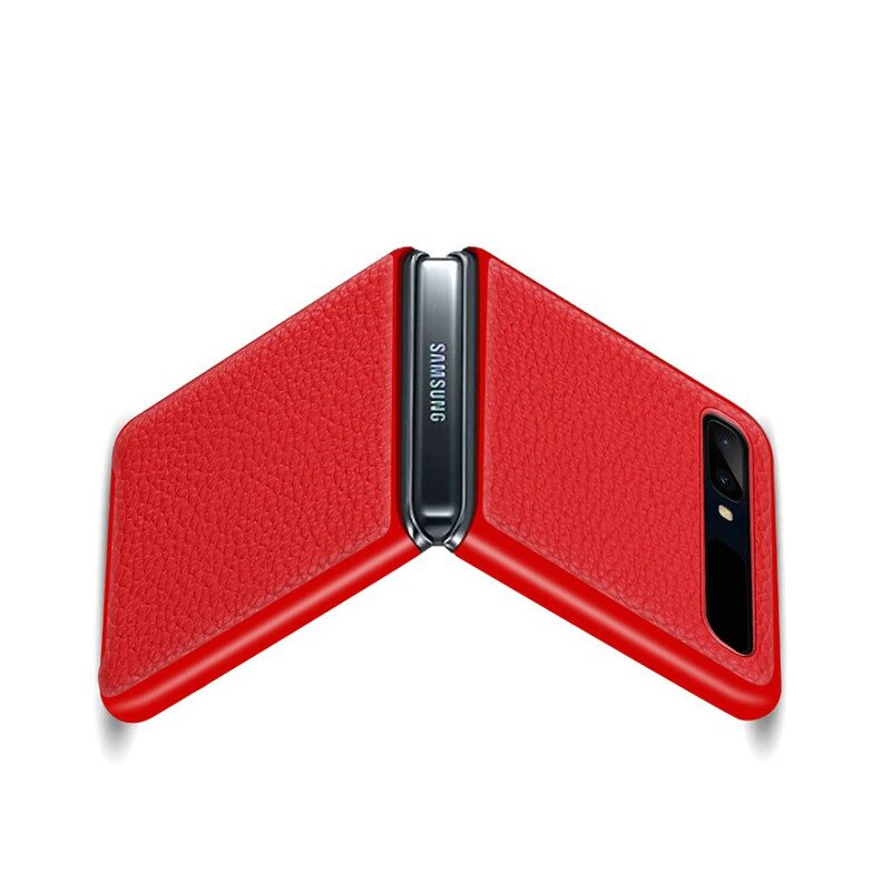 Hoesje voor Samsung Galaxy Z Flip Folio-hoesje Echt Litchi-leer