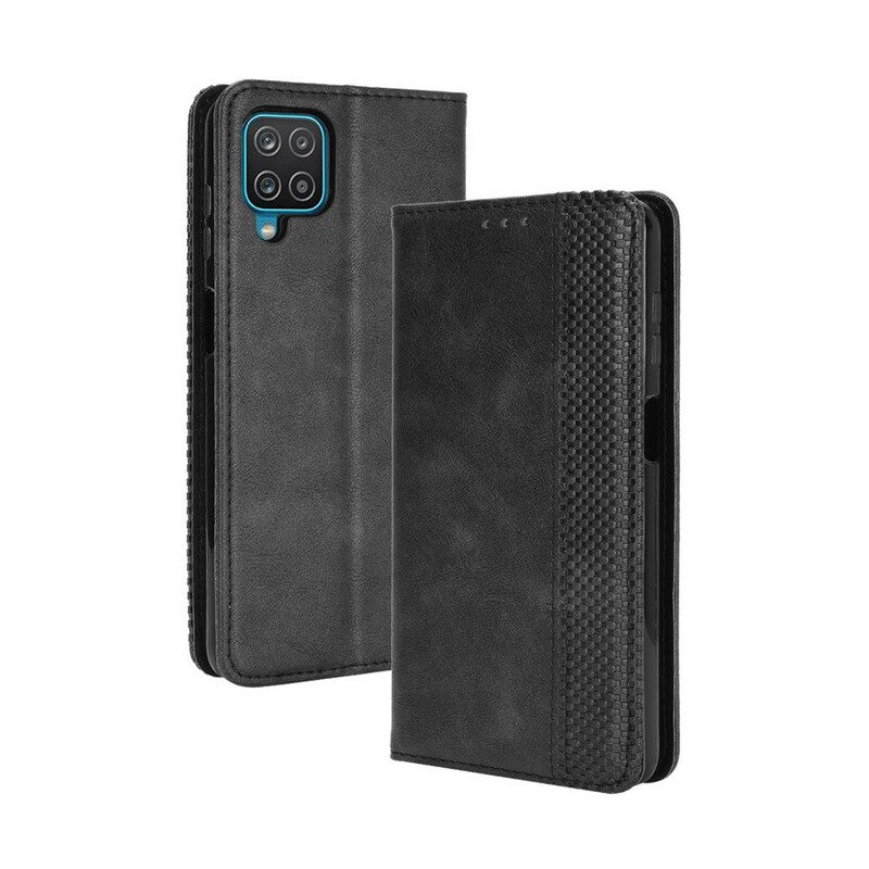 Bescherming Hoesje voor Samsung Galaxy M12 / A12 Folio-hoesje Gestileerd Vintage Leereffect