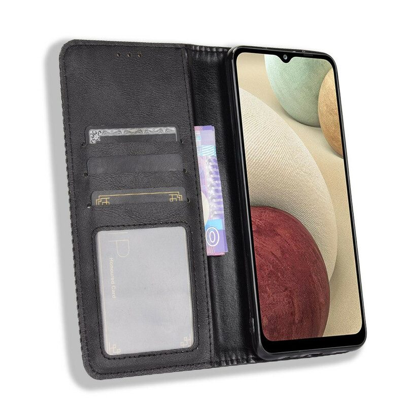 Bescherming Hoesje voor Samsung Galaxy M12 / A12 Folio-hoesje Gestileerd Vintage Leereffect