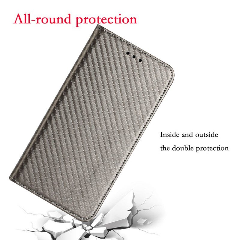 Bescherming Hoesje voor Samsung Galaxy M12 / A12 Met Ketting Folio-hoesje Band Van Koolstofvezel