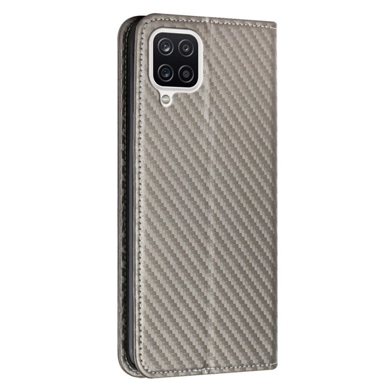 Bescherming Hoesje voor Samsung Galaxy M12 / A12 Met Ketting Folio-hoesje Band Van Koolstofvezel