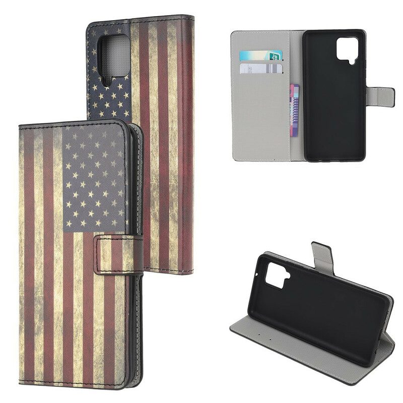 Flip Case voor Samsung Galaxy M12 / A12 Amerikaanse Vlag