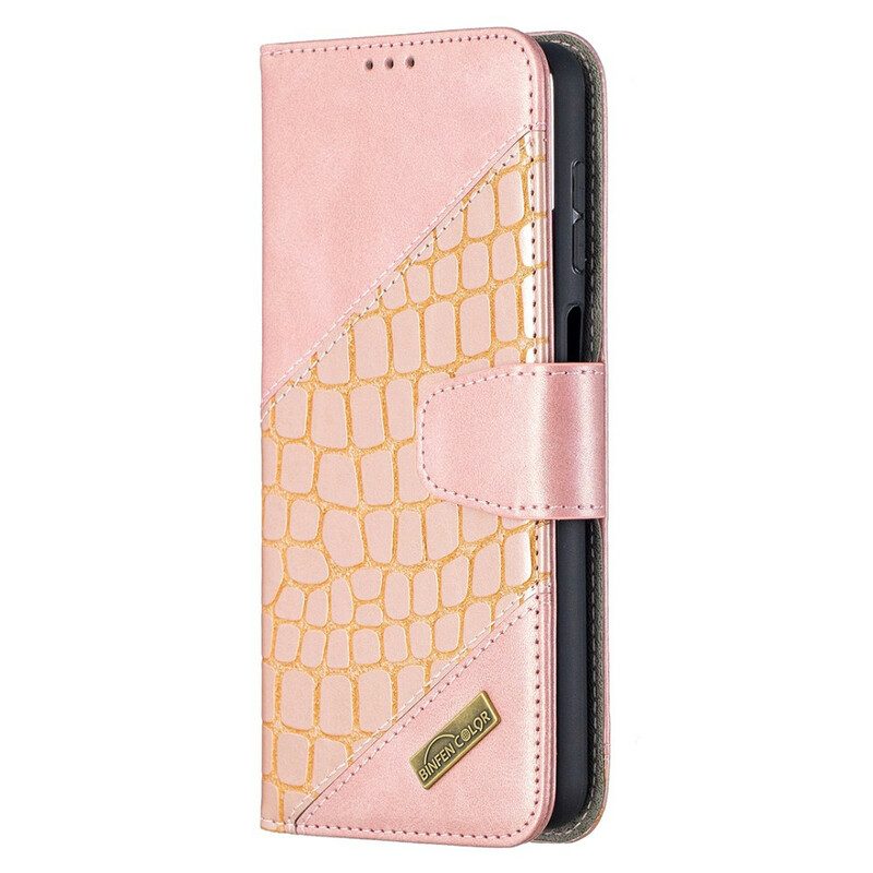 Flip Case voor Samsung Galaxy M12 / A12 Klassiek Krokodillenleer-effect