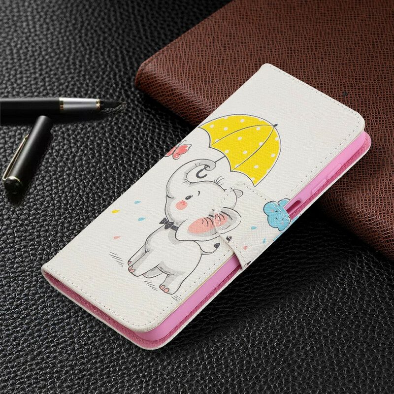 Folio-hoesje voor Samsung Galaxy M12 / A12 Baby Olifant