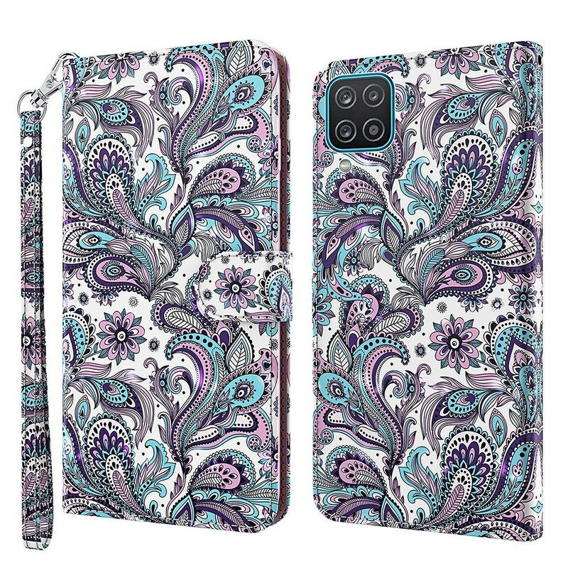 Folio-hoesje voor Samsung Galaxy M12 / A12 Bloemen Patronen