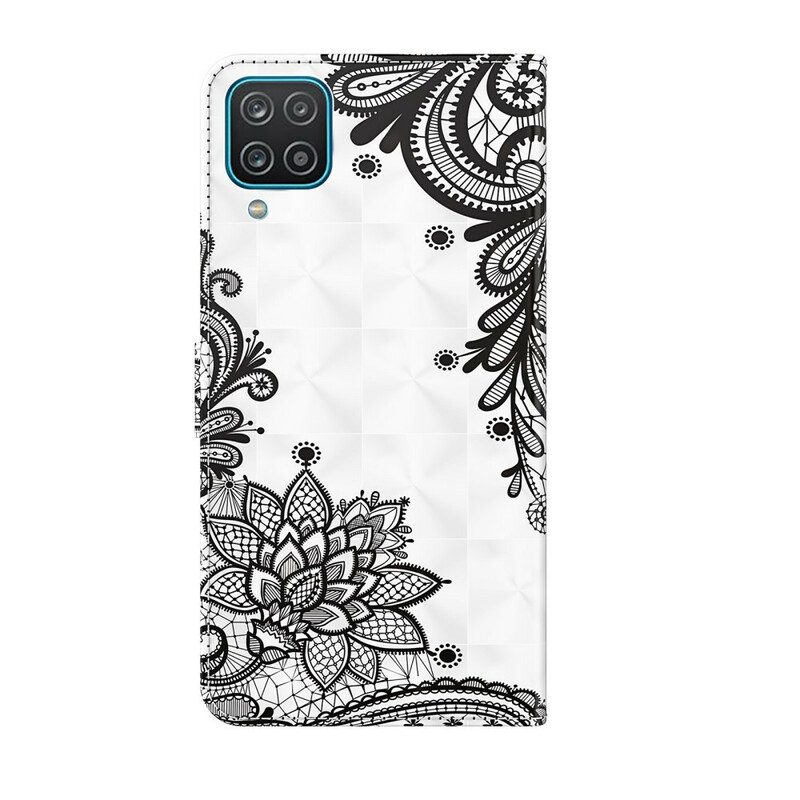 Folio-hoesje voor Samsung Galaxy M12 / A12 Chique Kant