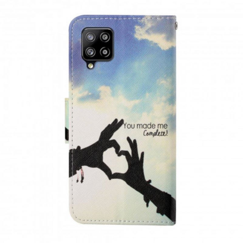 Folio-hoesje voor Samsung Galaxy M12 / A12 Compleet Met Koord