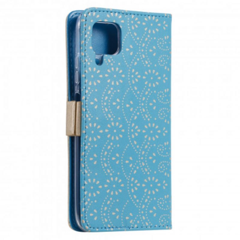 Folio-hoesje voor Samsung Galaxy M12 / A12 Met Ketting Portemonnee Met Kanten Riem