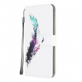 Folio-hoesje voor Samsung Galaxy M12 / A12 Met Ketting Veer Met Koord