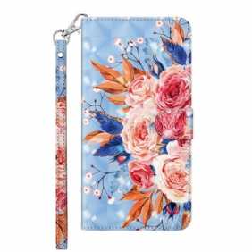 Folio-hoesje voor Samsung Galaxy M12 / A12 Romantische Lichtspot Met Lanyard