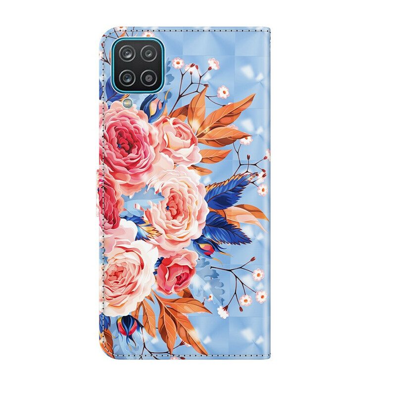 Folio-hoesje voor Samsung Galaxy M12 / A12 Romantische Lichtspot Met Lanyard