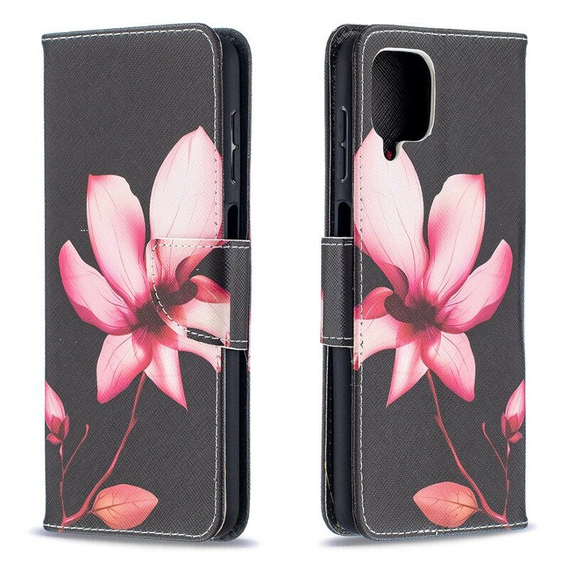 Folio-hoesje voor Samsung Galaxy M12 / A12 Roze Bloem