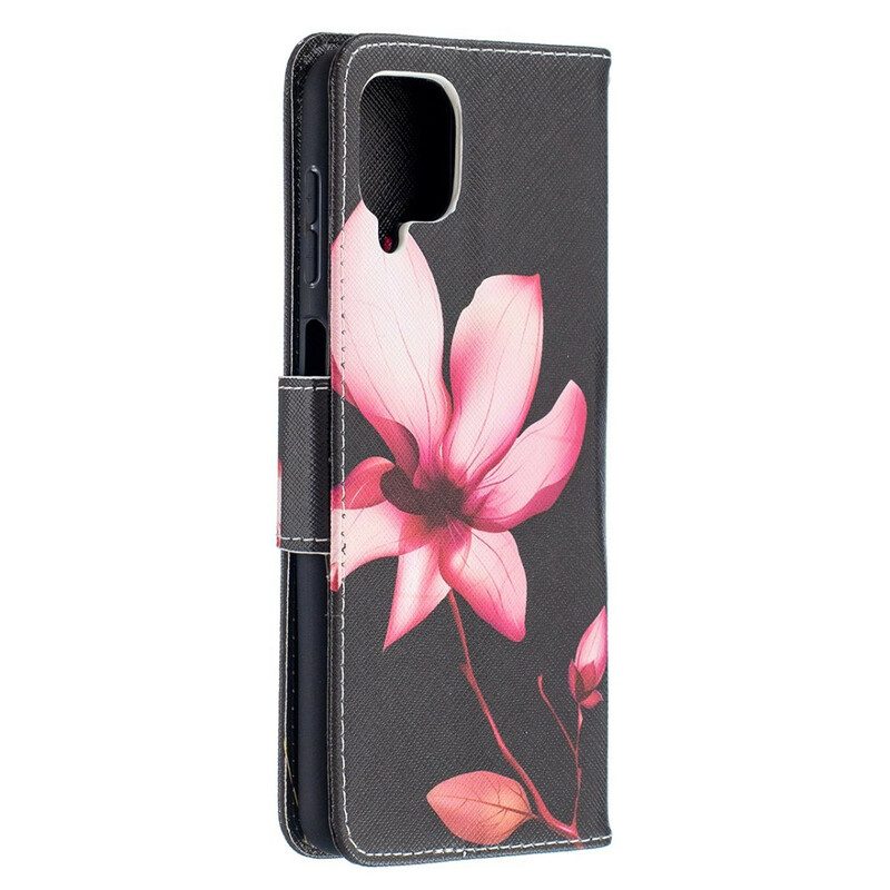 Folio-hoesje voor Samsung Galaxy M12 / A12 Roze Bloem